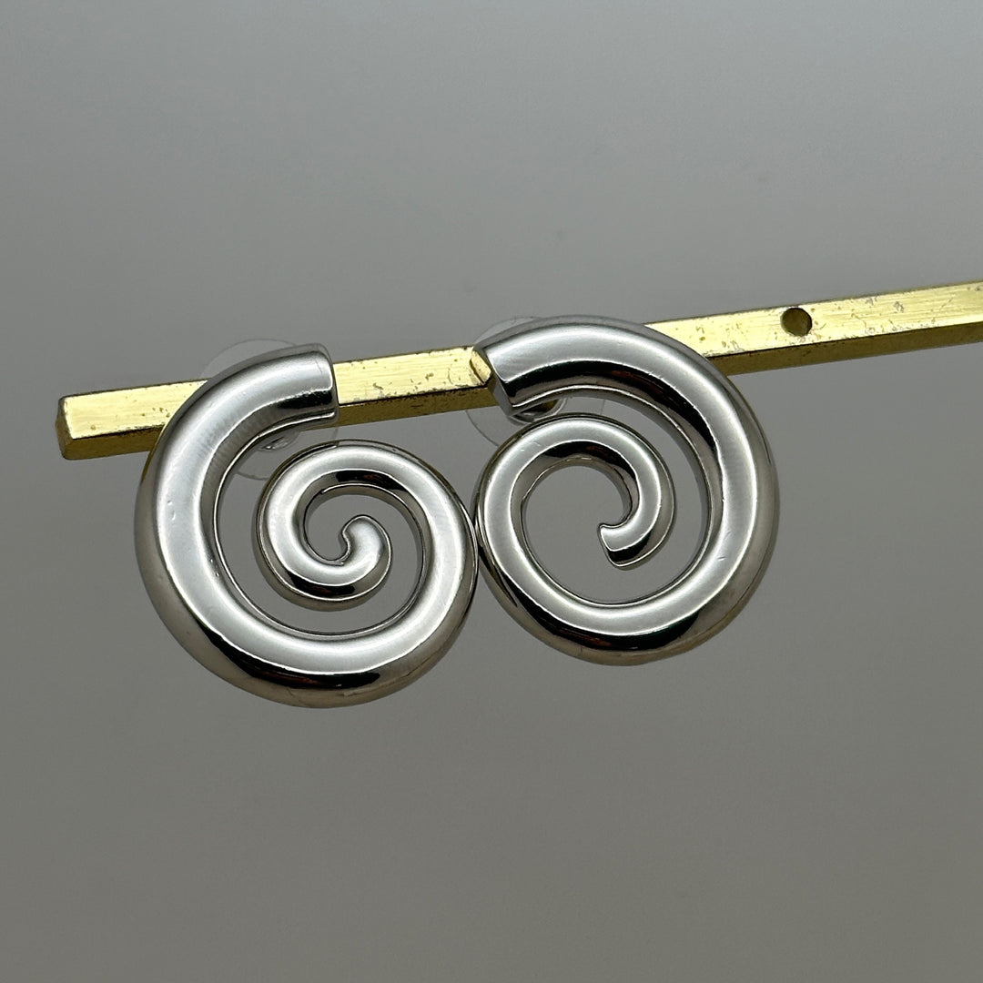 Spiral Silver Studs