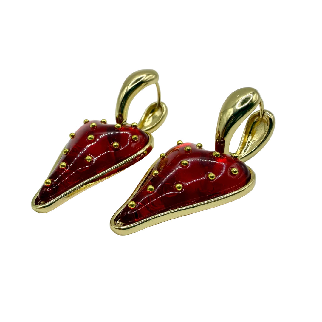 Cherry heart earrings
