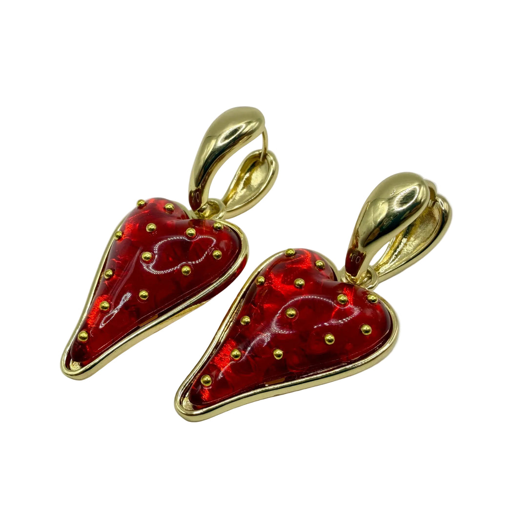 Cherry heart earrings
