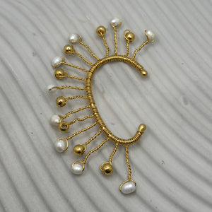 Pearls and Gold Earcuff