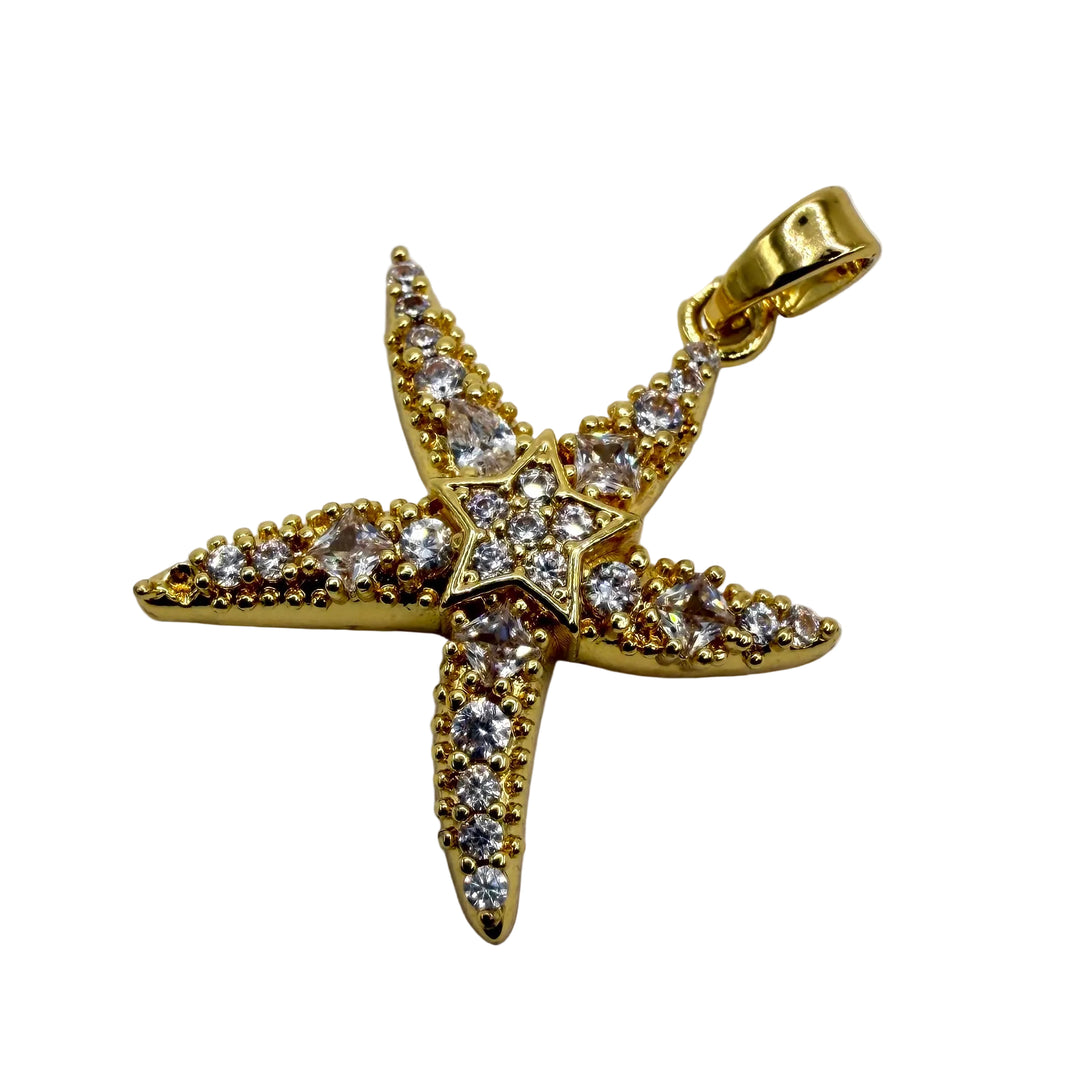 Golden glitter charm