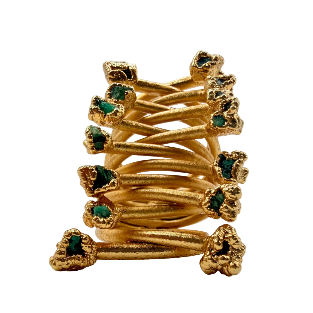 Emerald bloom ring