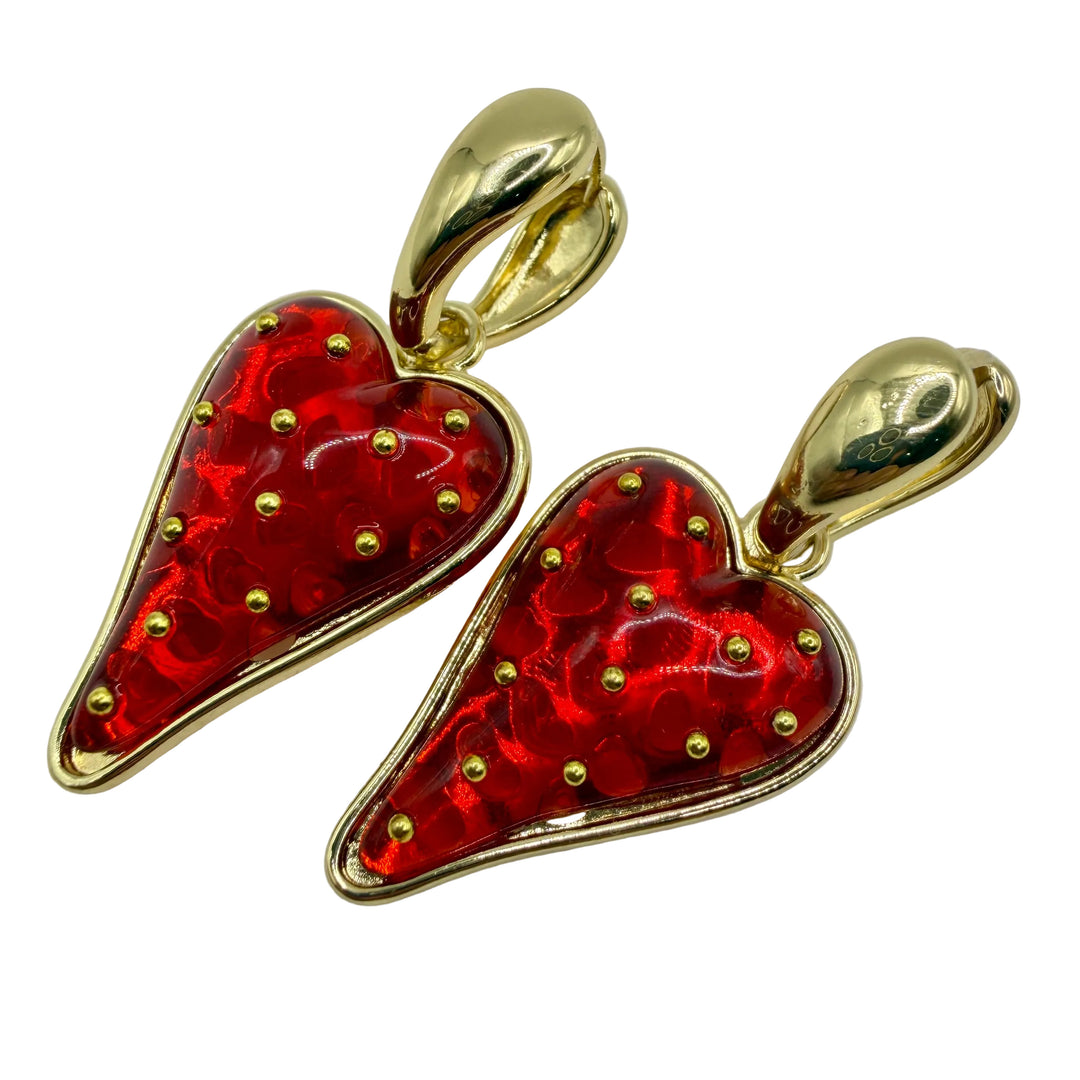 Cherry heart earrings