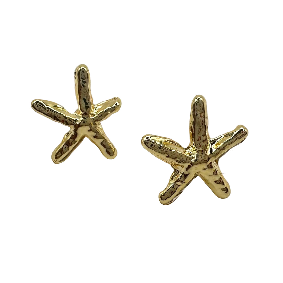 Golden starfish studs