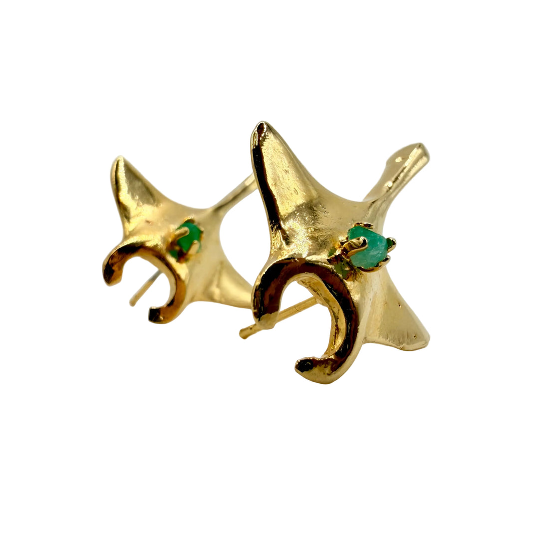 Ocean ray emerald earrings