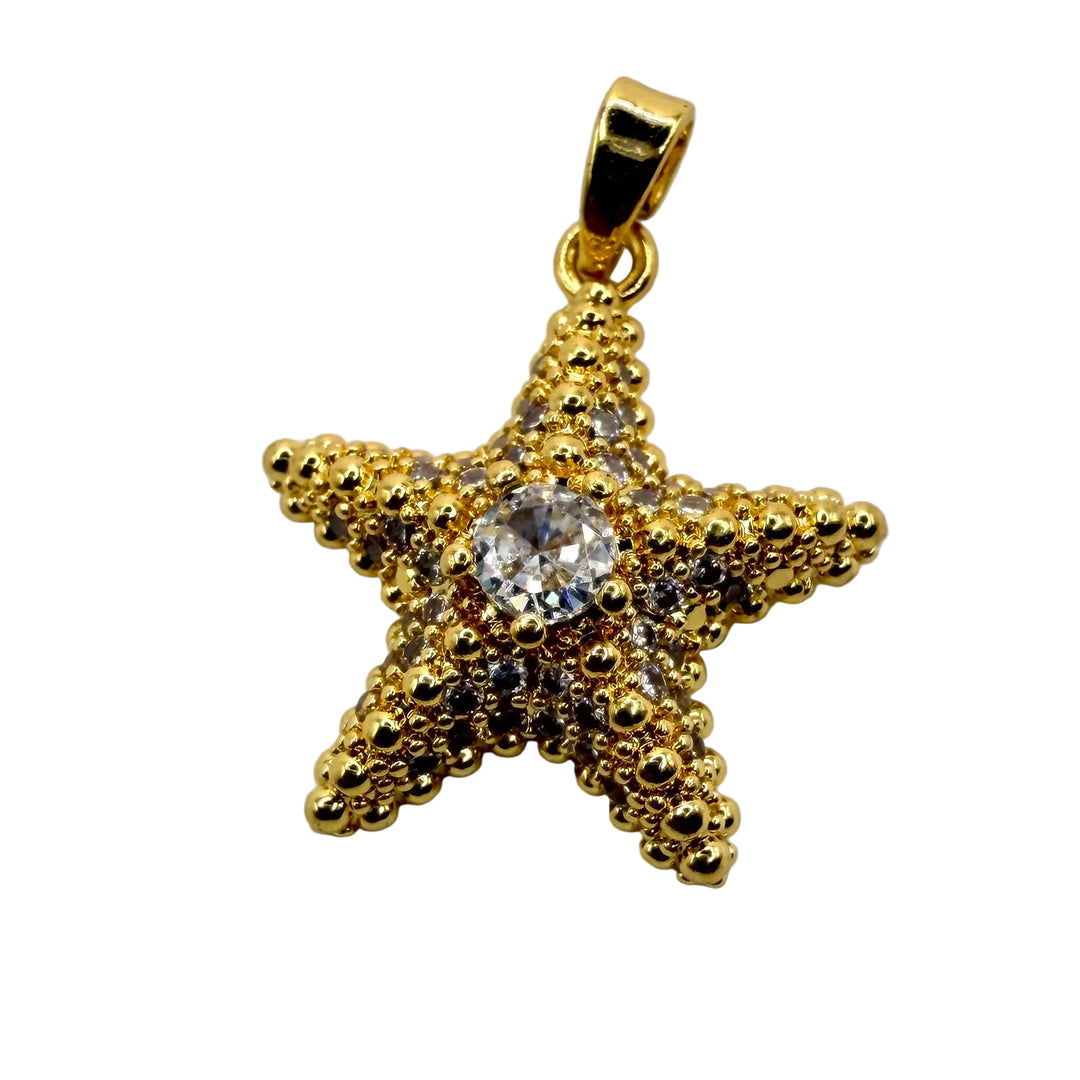 Golden glitter charm