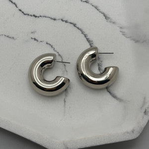 Chunky Silver M Hoops