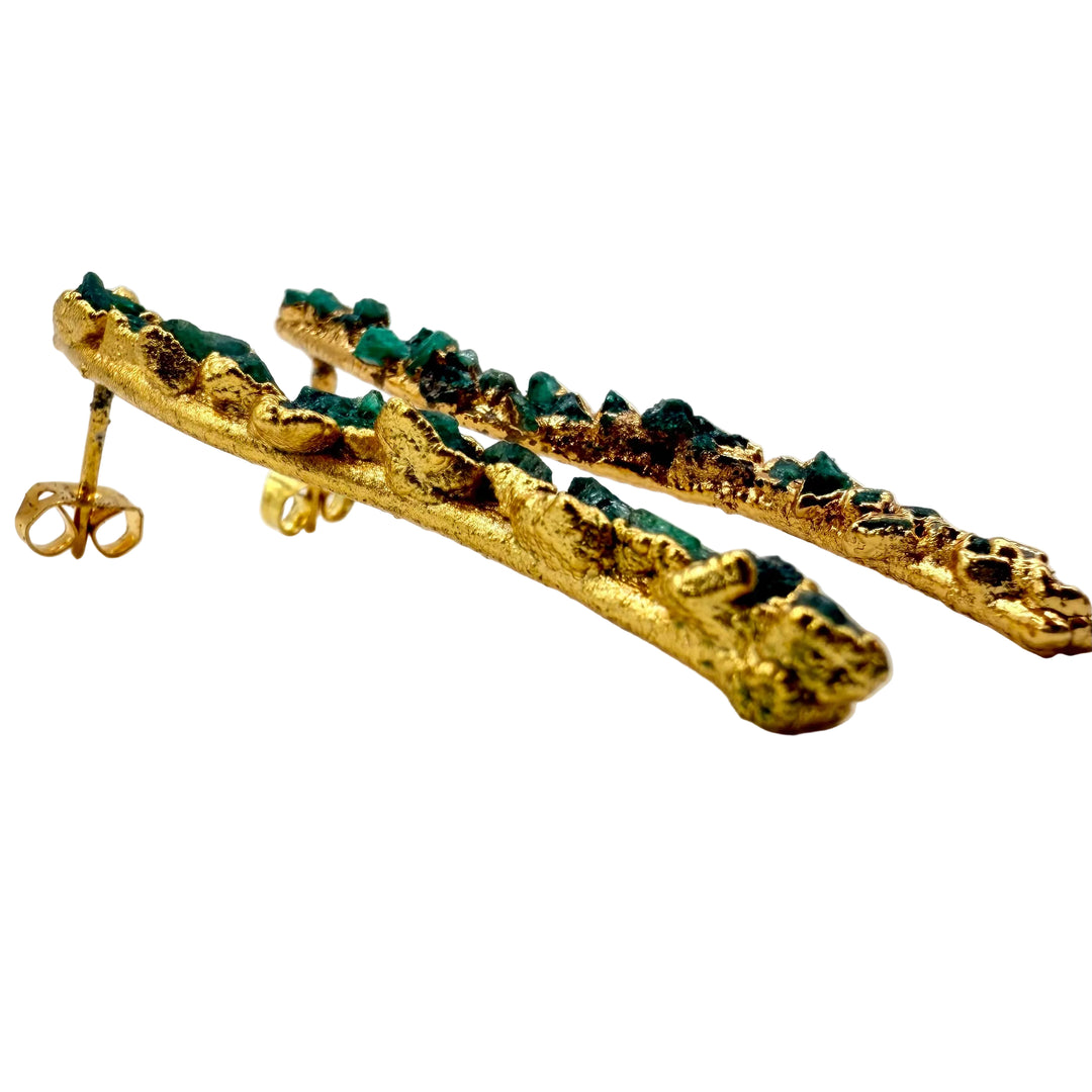 Emerald branch earrings