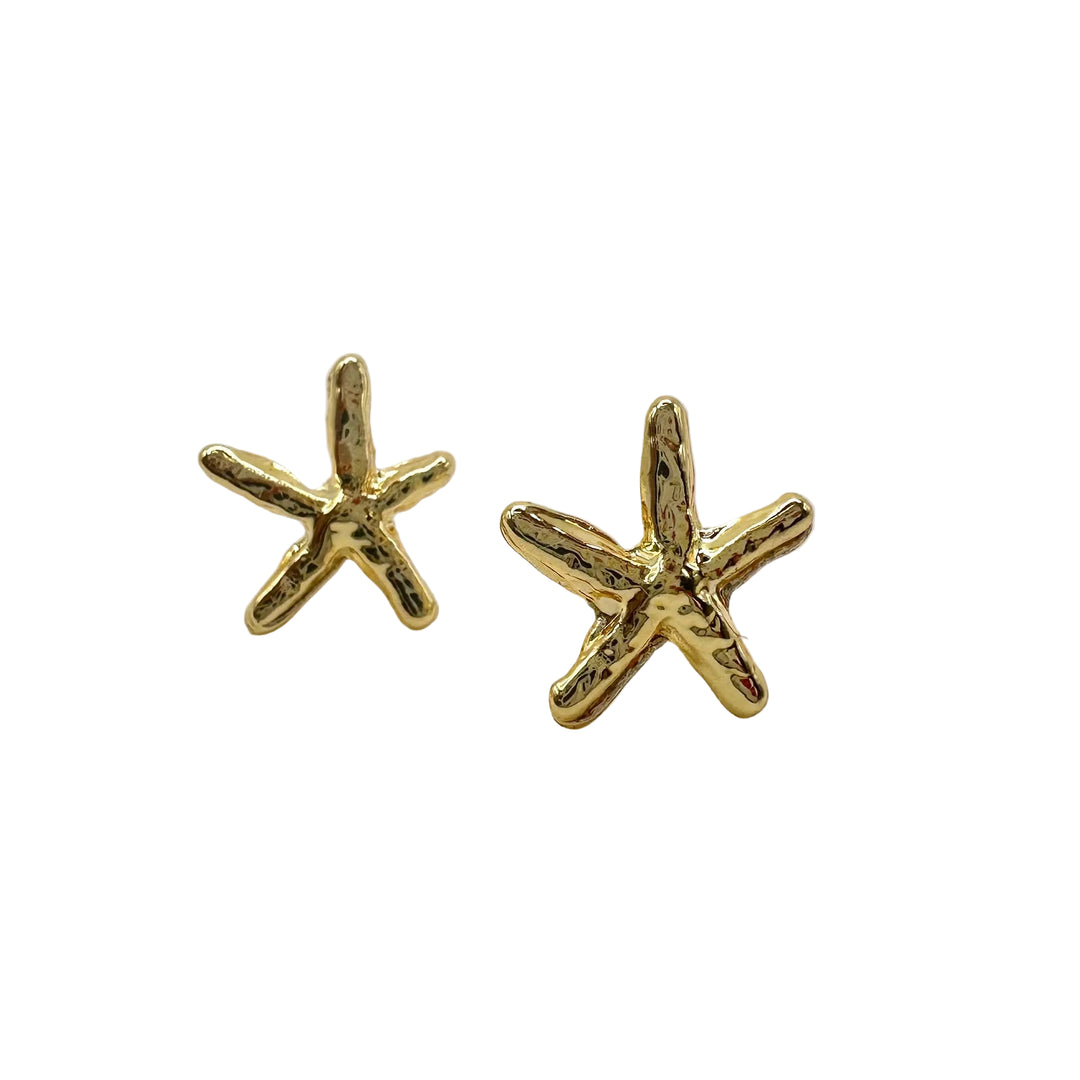 Golden starfish studs
