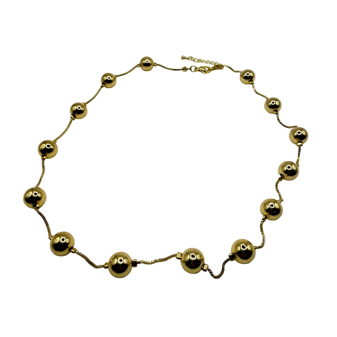 Golden medium dots necklace