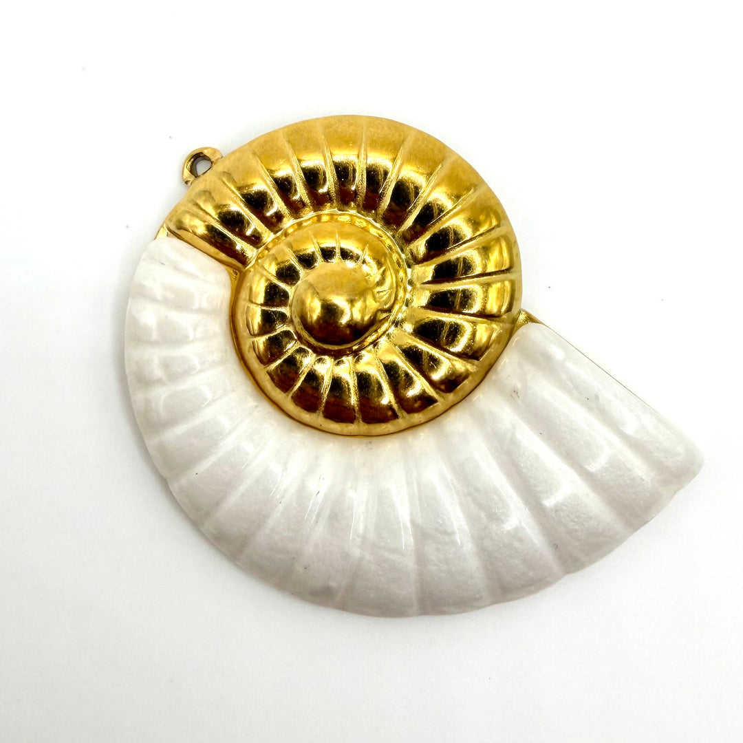 Golden conch shell charm