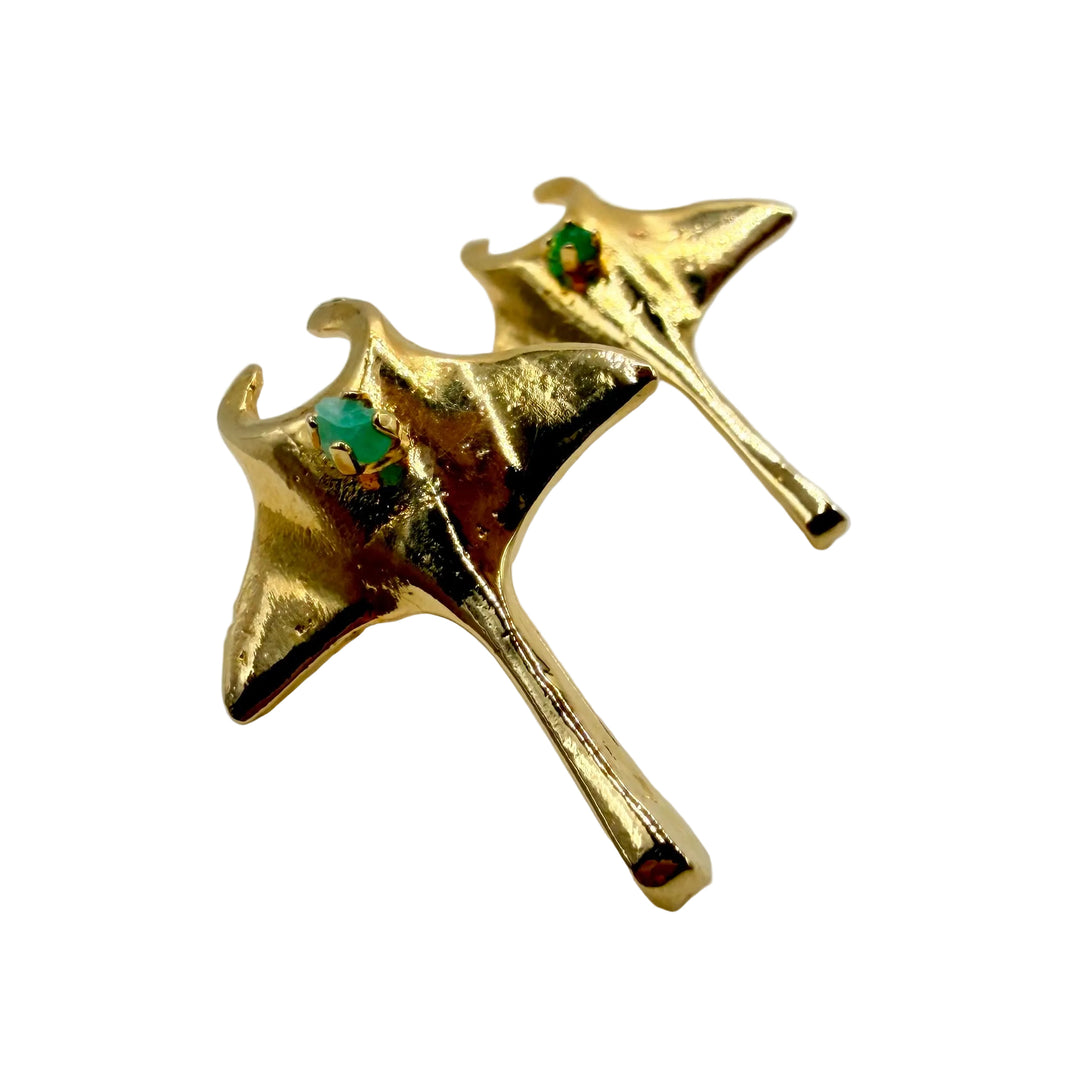 Ocean ray emerald earrings