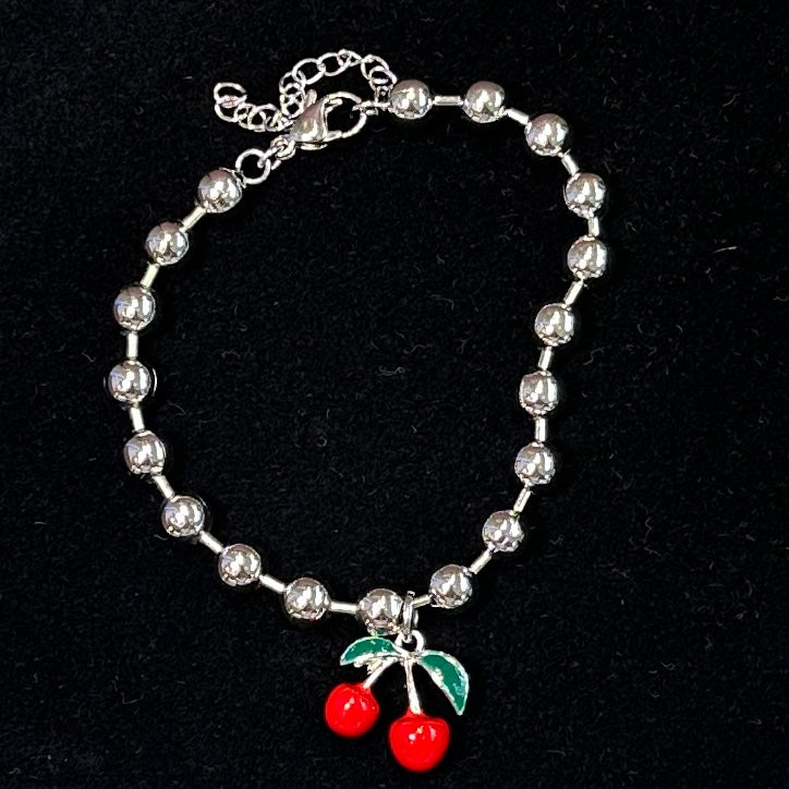 Cherry Silver Bracelet