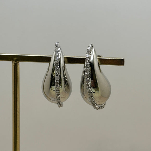 Silver Shiny Drop Earrings