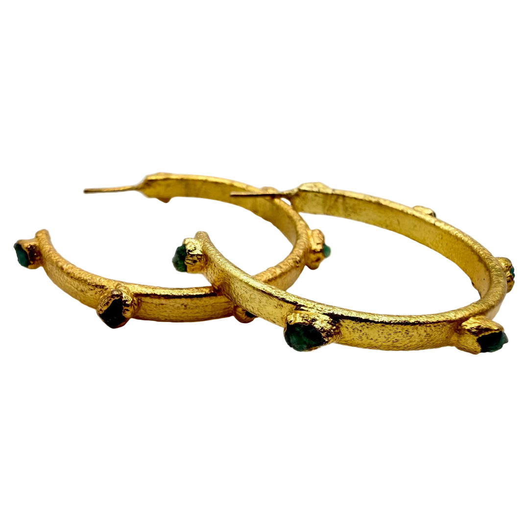 Emerald orbit earrings