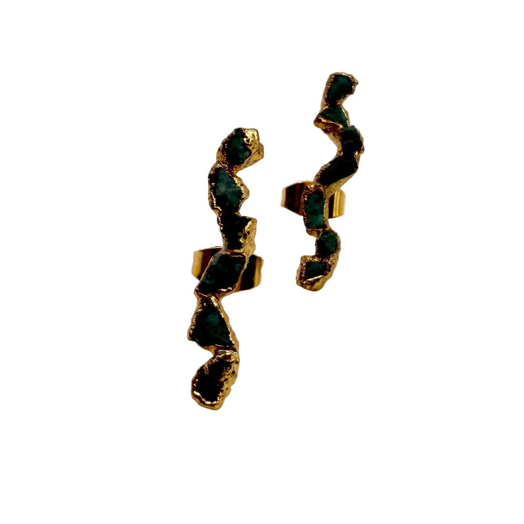 Emerald twist earrings