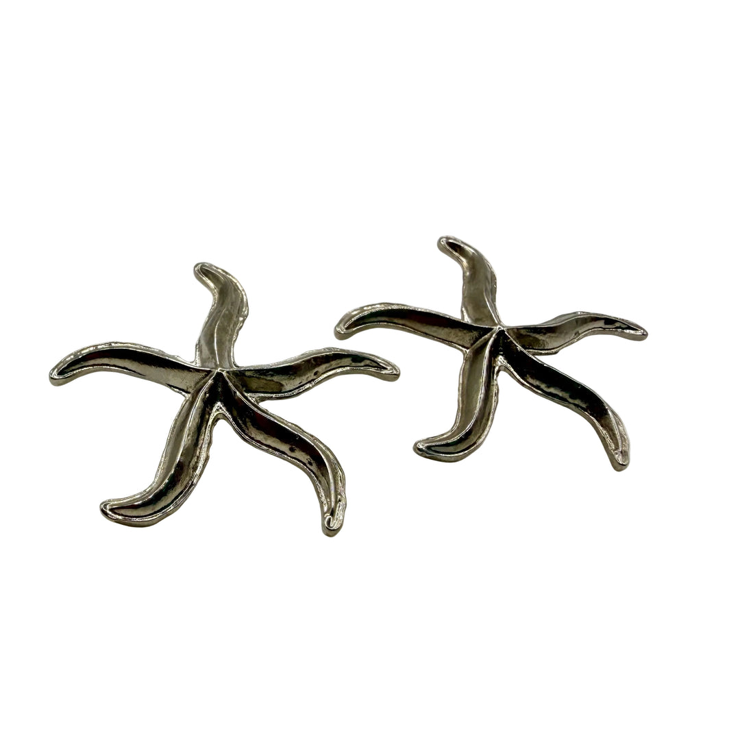 Silver sea star earrings