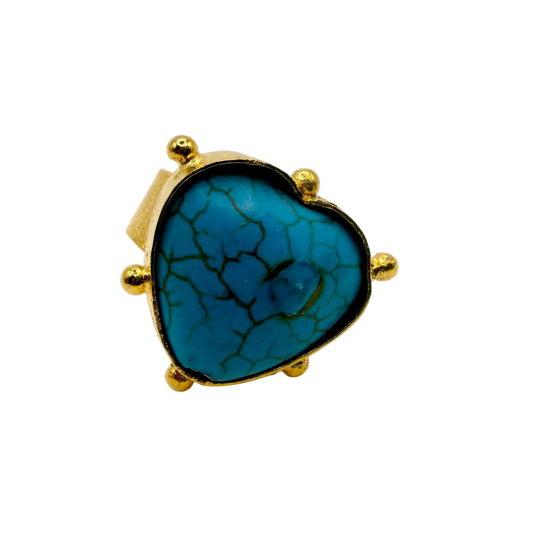Turquoise heart ring
