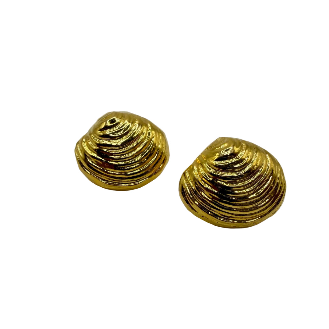 Golden seashell studs
