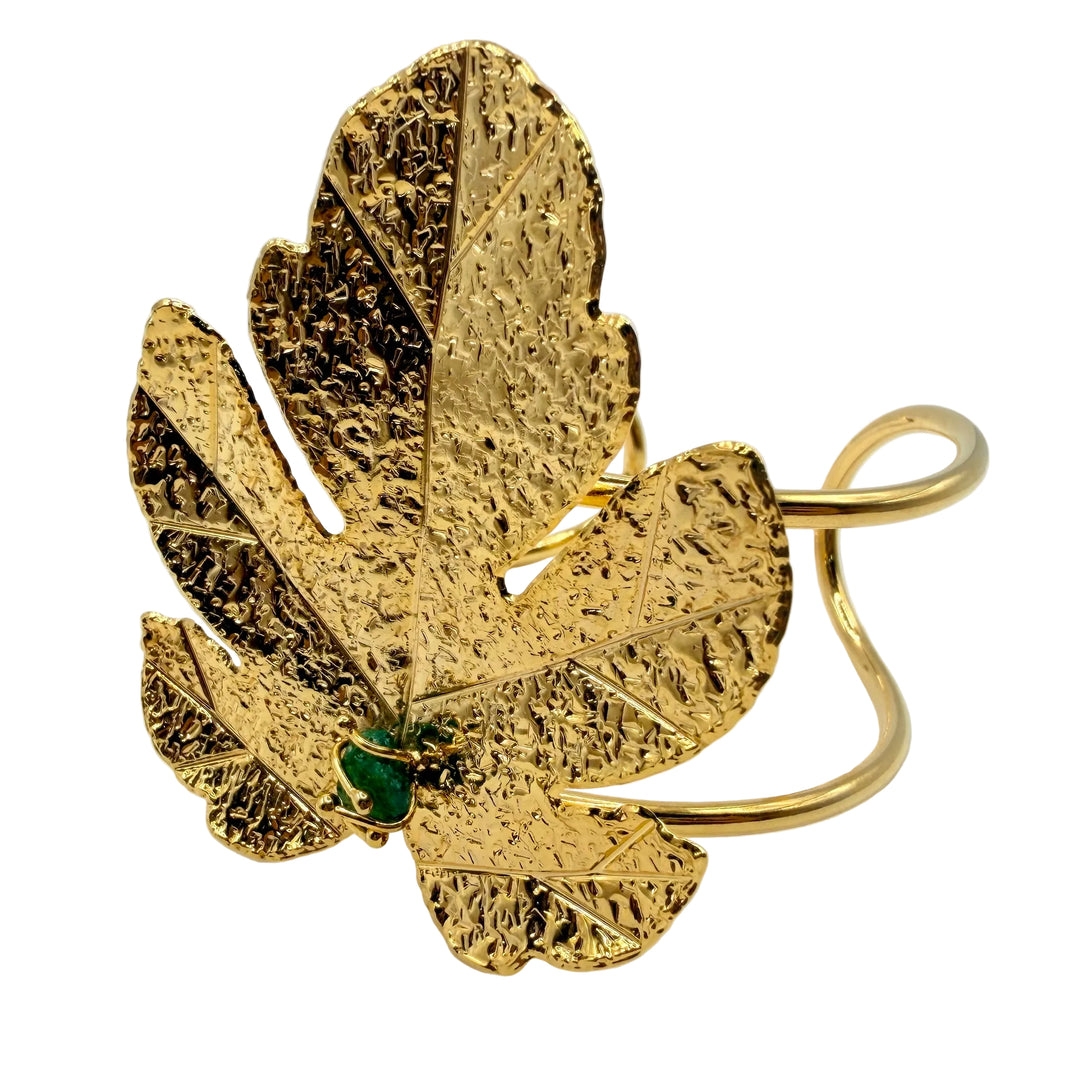 Golden Leaf Emerald Bracelet