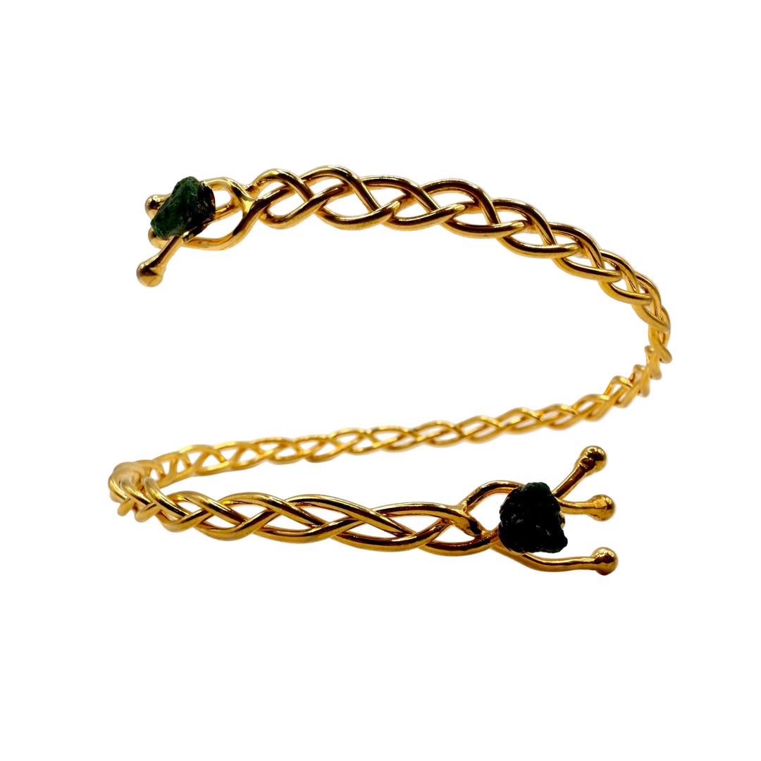 Emerald vine arm cuff