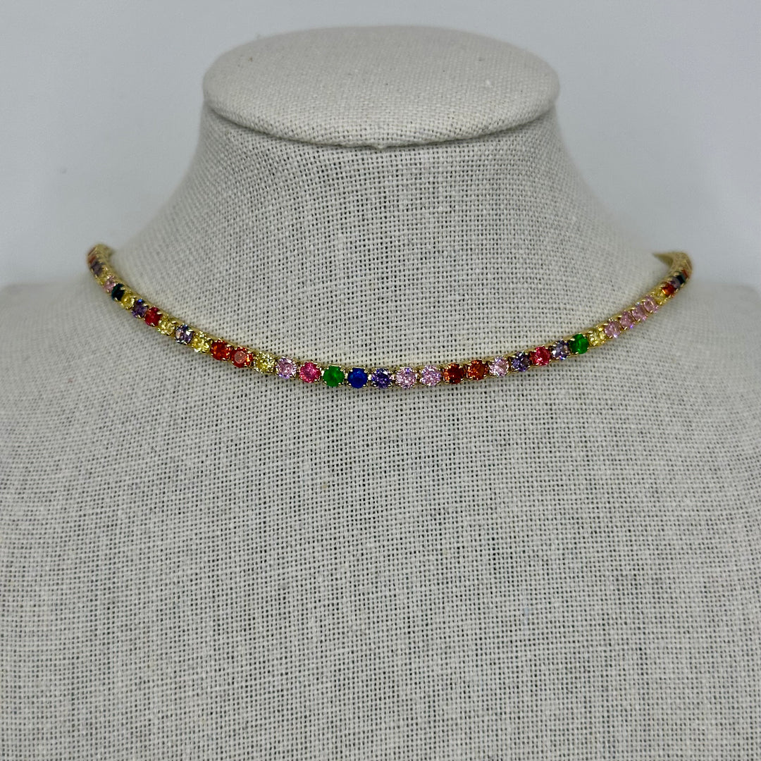 Rainbow Sparkly choker
