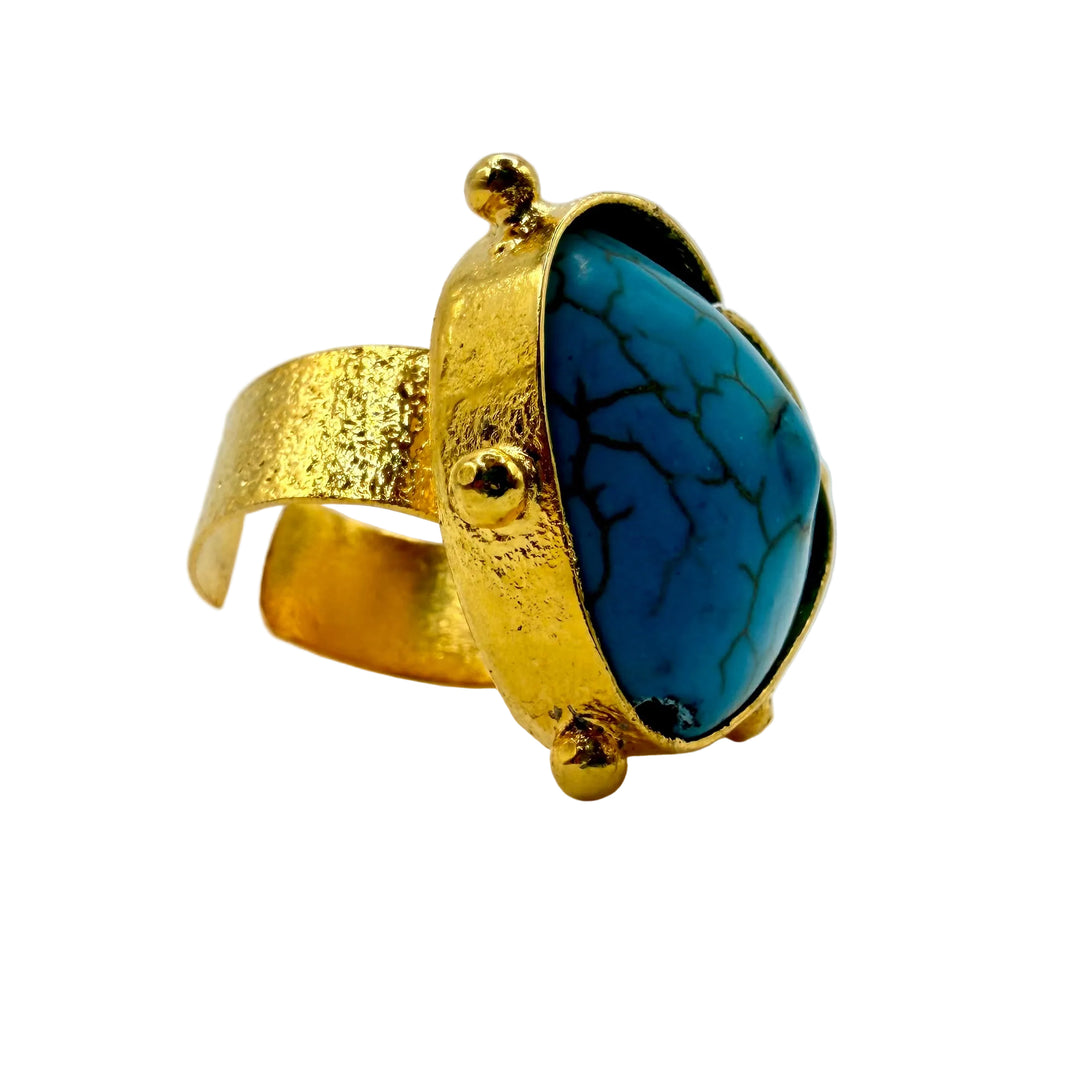 Turquoise heart ring