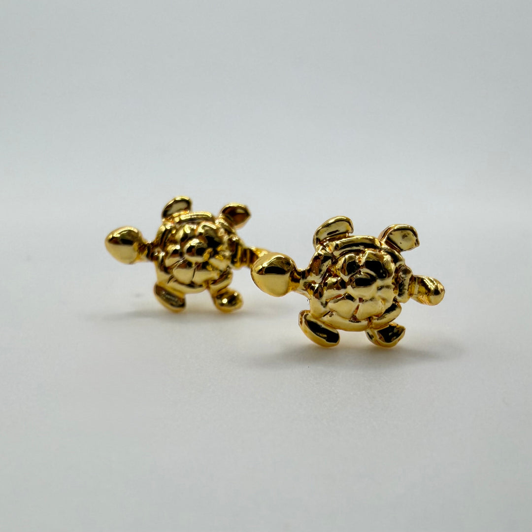 Golden turtle studs
