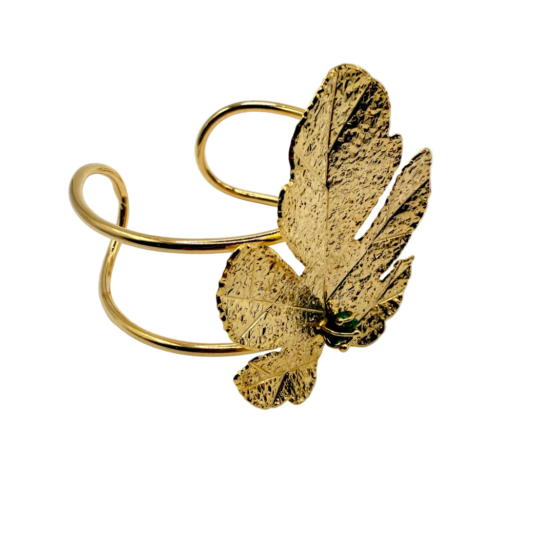Golden Leaf Emerald Bracelet