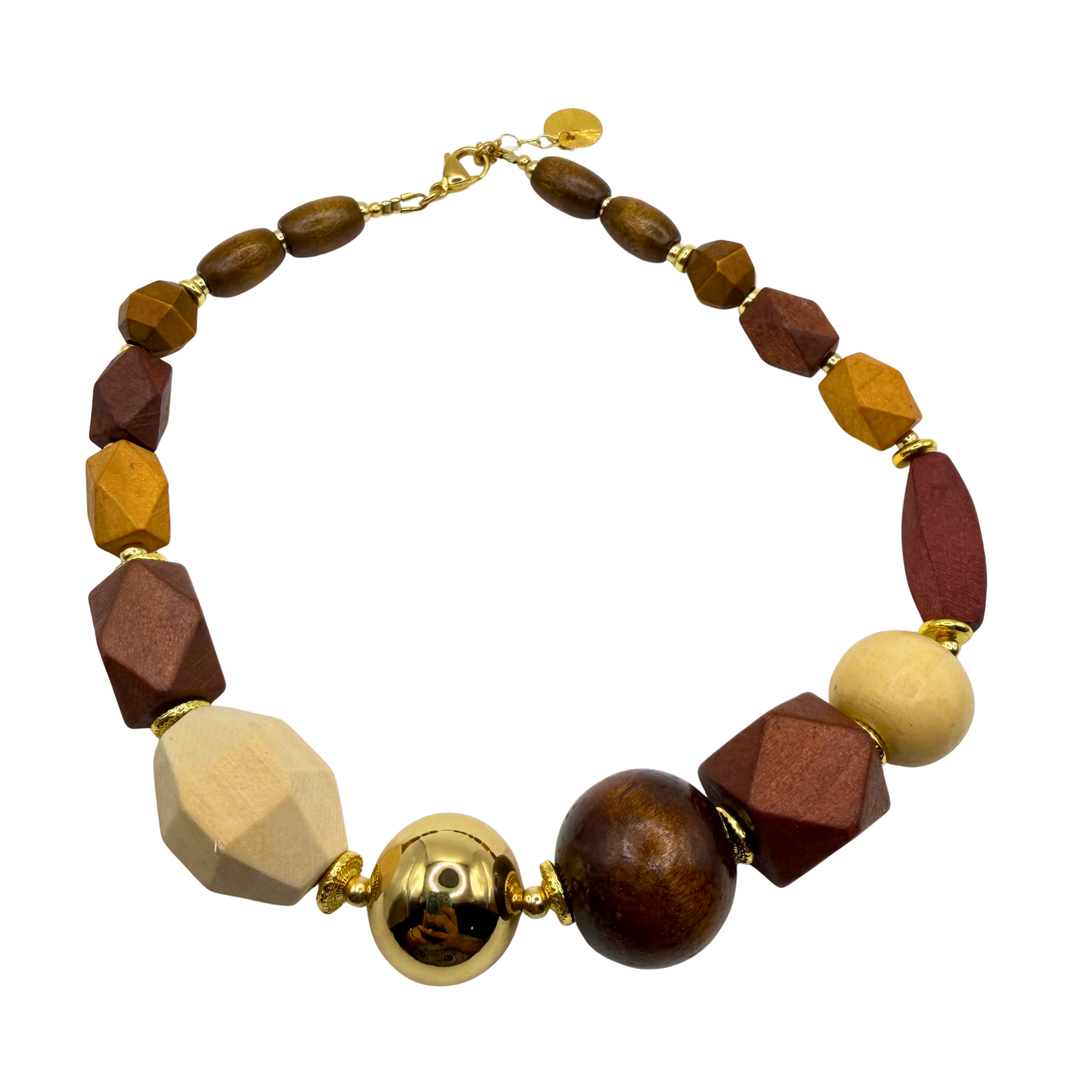 Wood tones choker