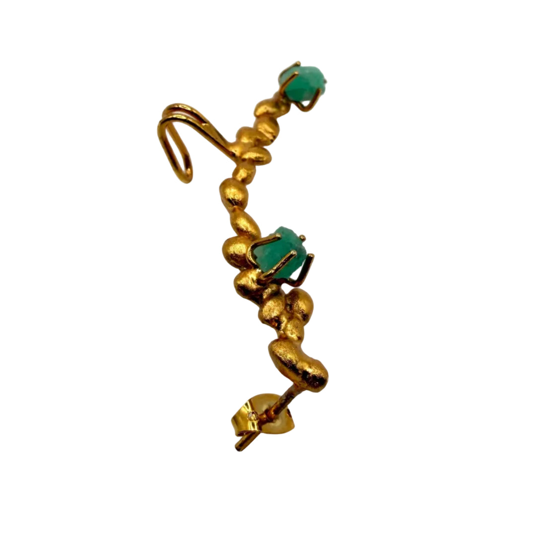Emerald wave earcuff