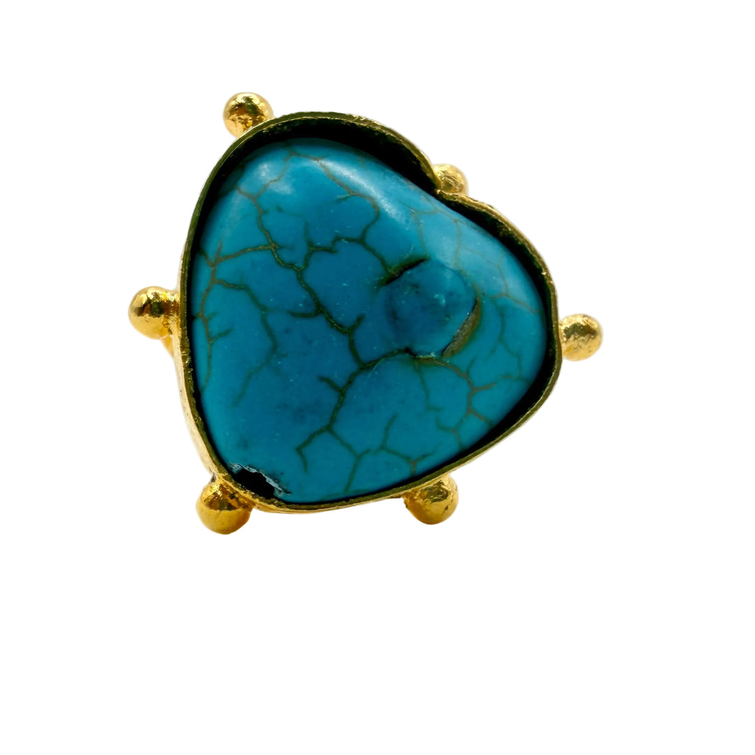 Turquoise heart ring