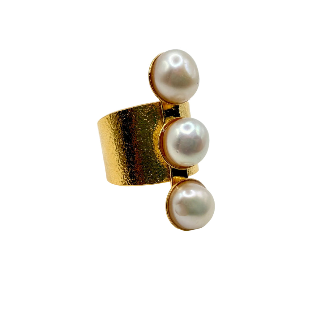 Triple Pearl ring