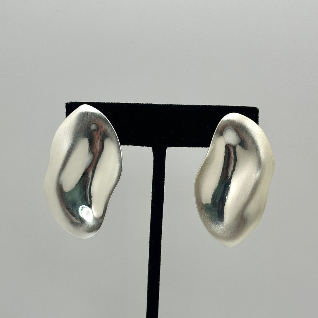 Rare Silver Oval Studs