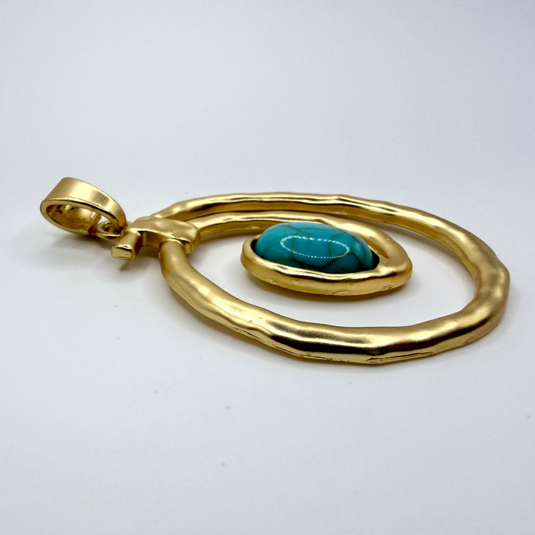 Turquoise spiral charm