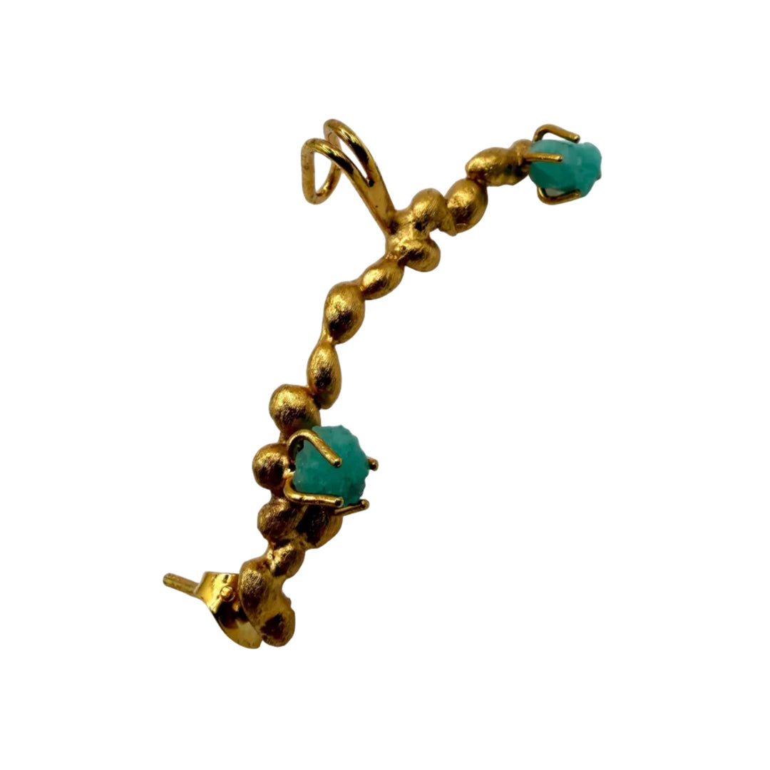 Emerald wave earcuff