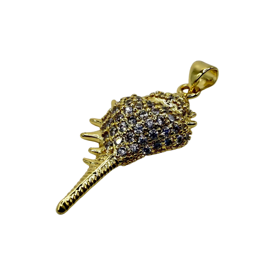 Golden glitter charm