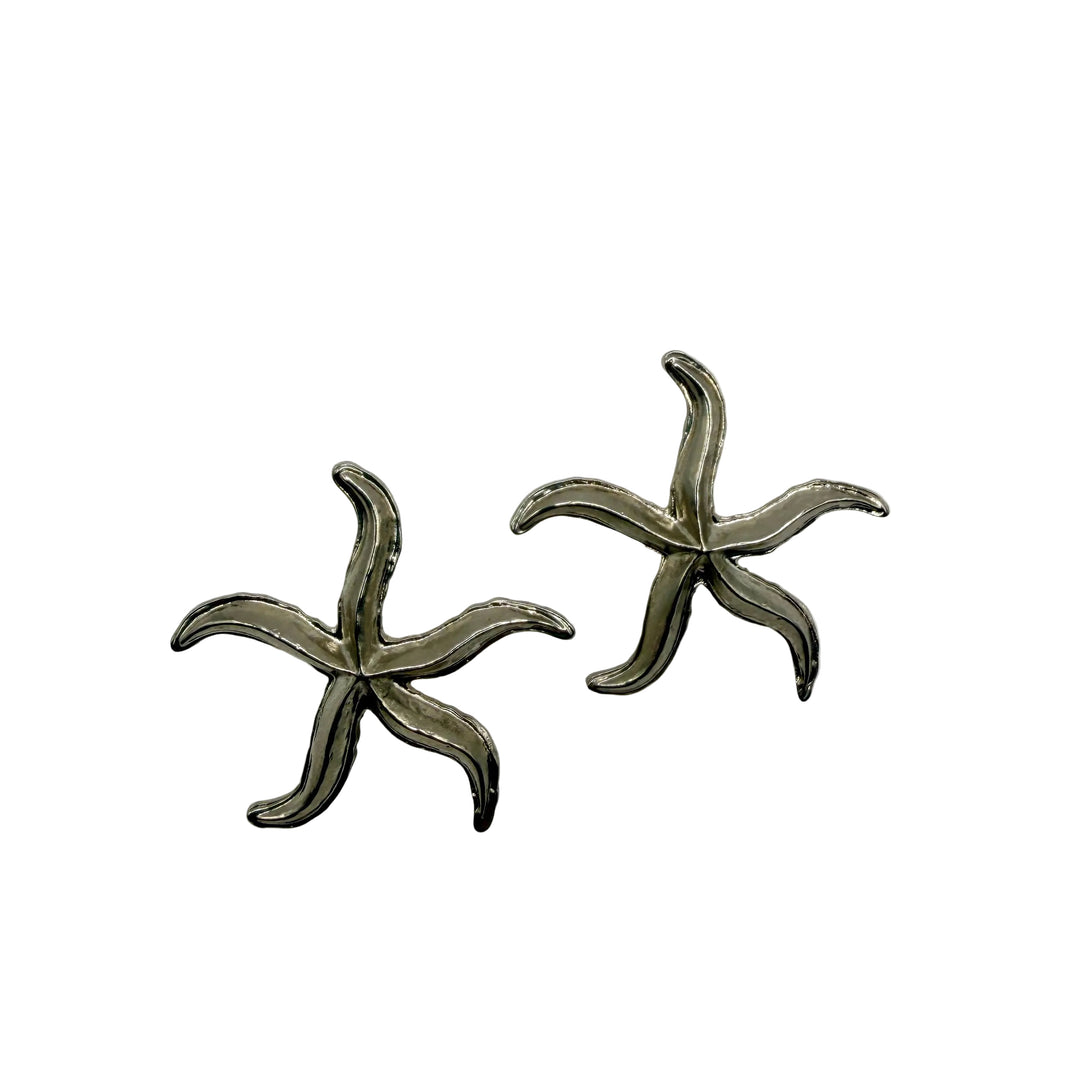 Silver sea star earrings
