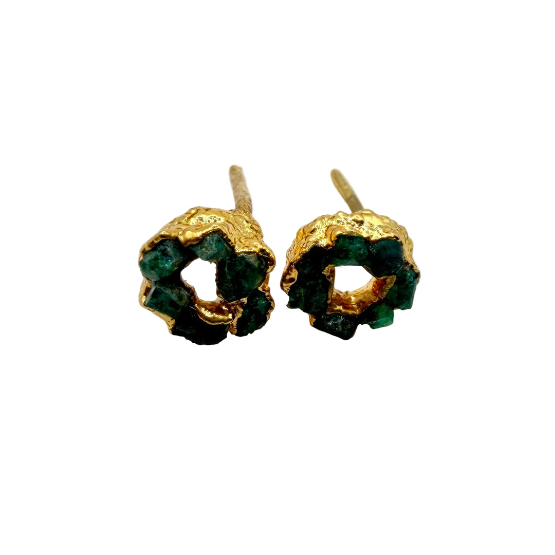 Baby emerald loops earrings