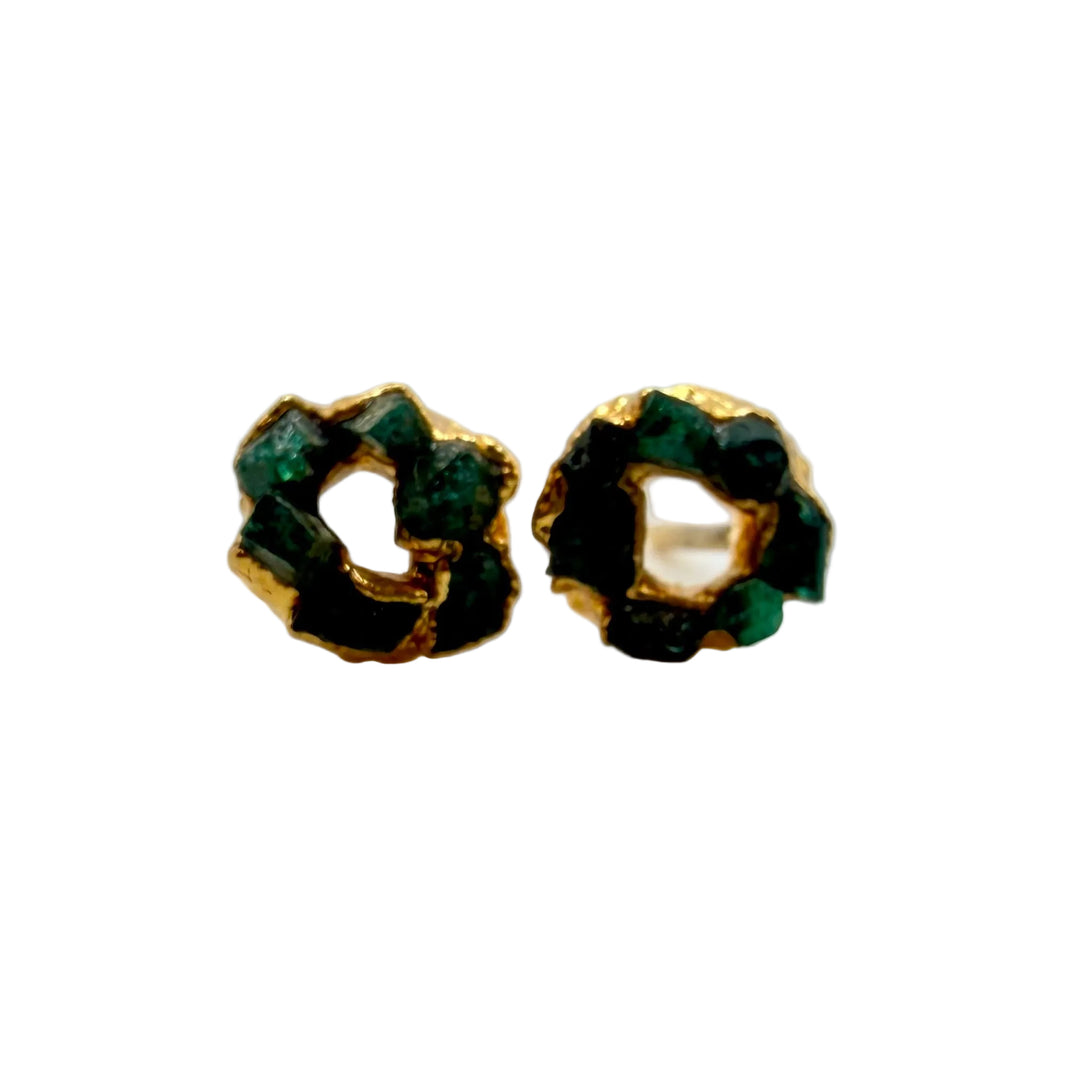 Baby emerald loops earrings
