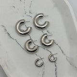 Chunky Silver M Hoops