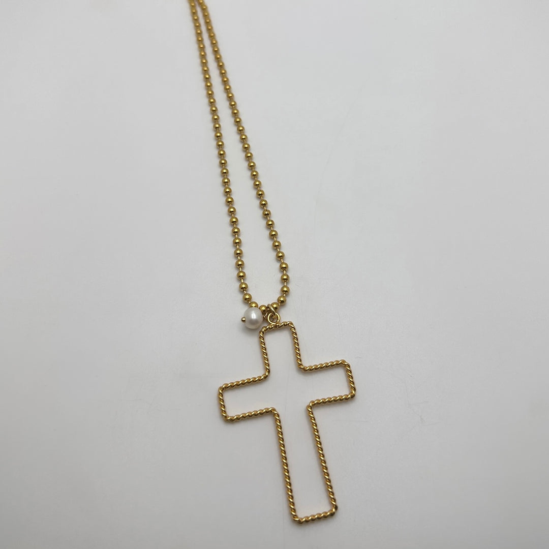 Cross Pearl Necklace