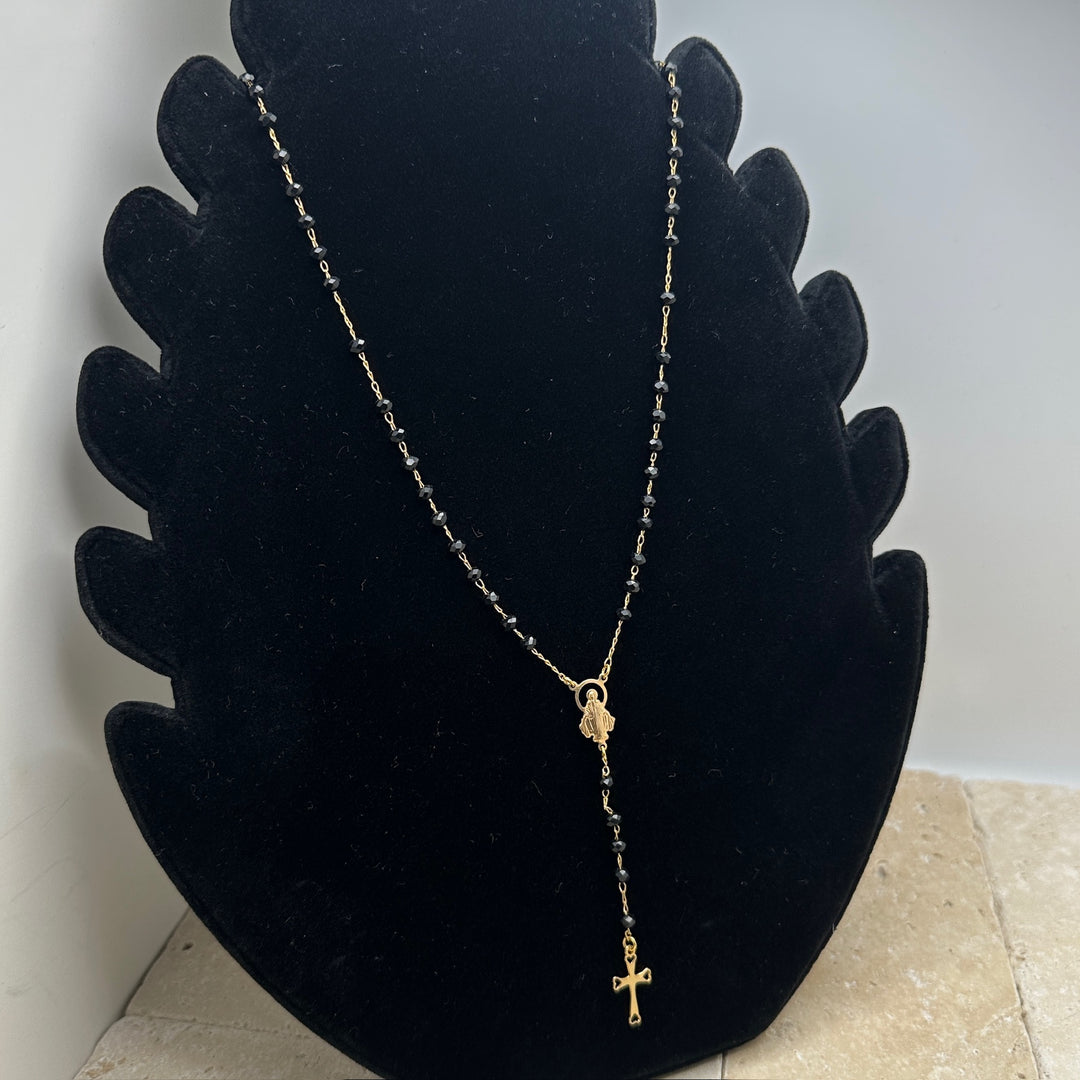 Black Rosary Necklace