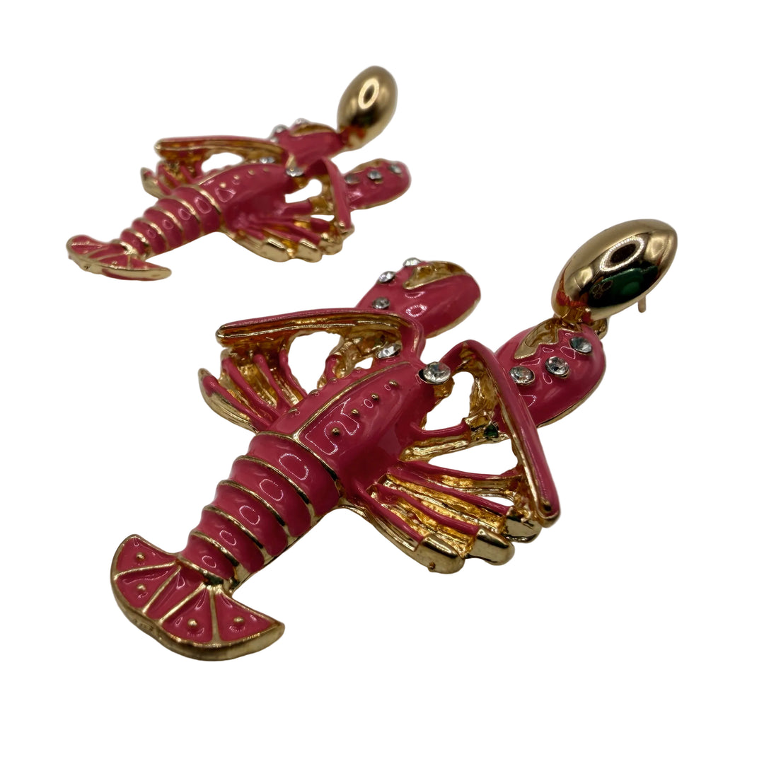 Pink Lobster earrings