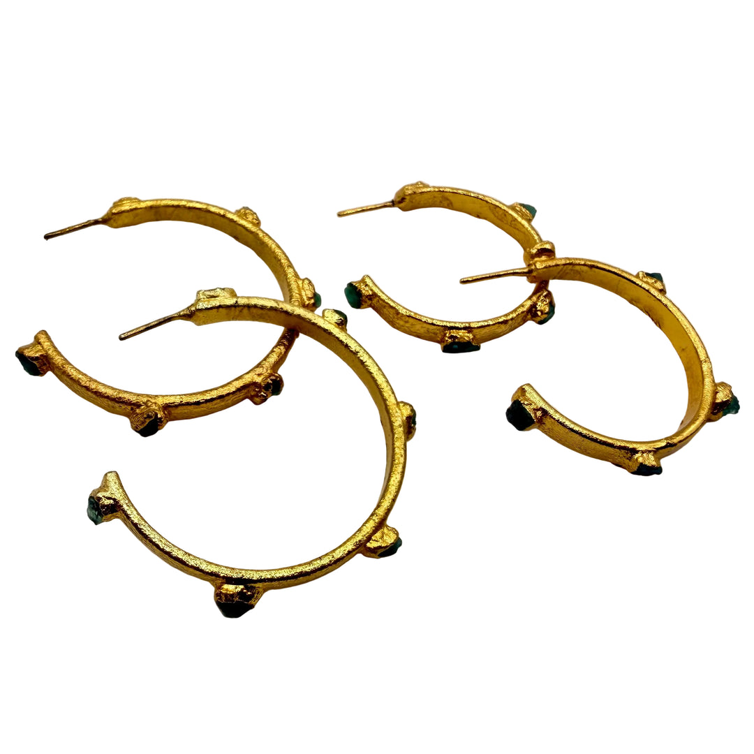 Emerald orbit earrings