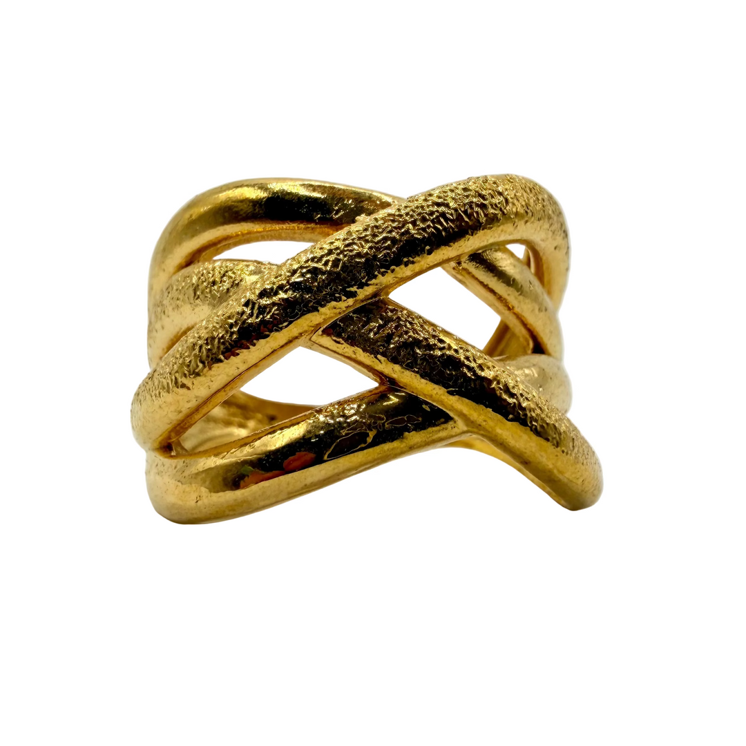 Golden wave ring