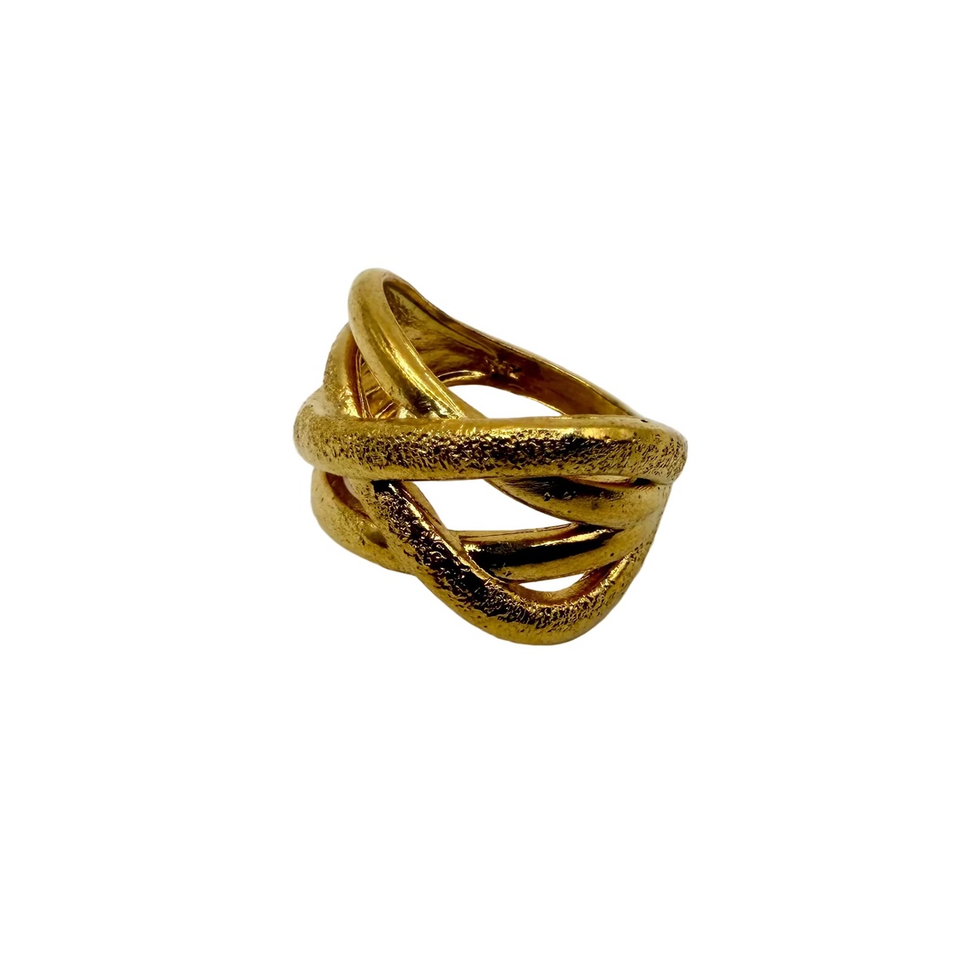 Golden wave ring