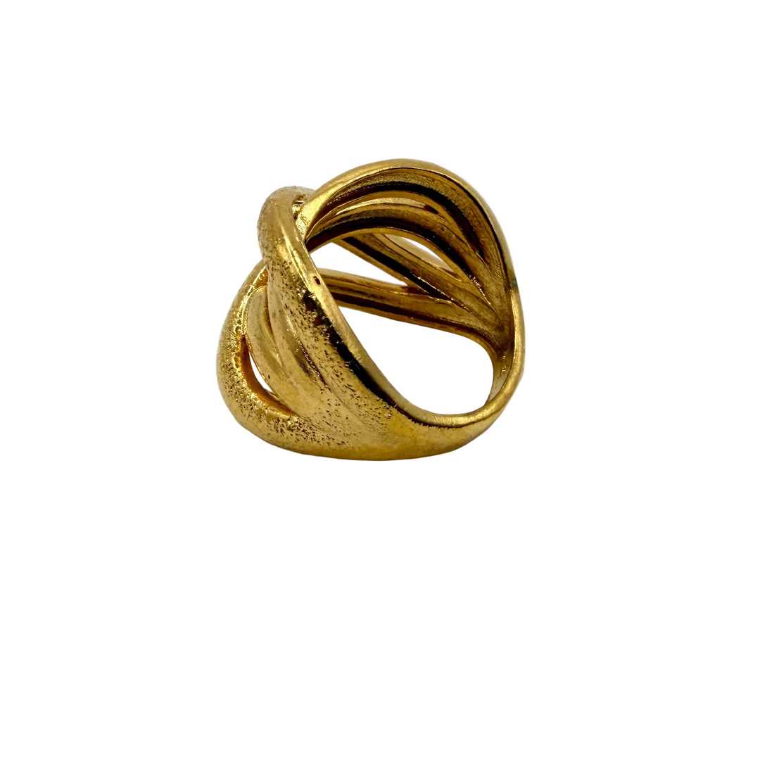Golden wave ring