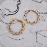 Gold & Pearl Flower Earrings M
