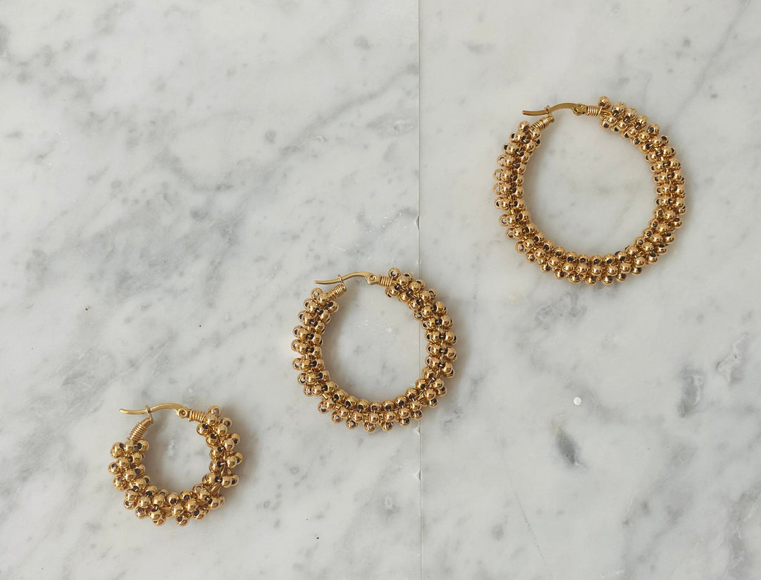 Champagne Medium Hoops